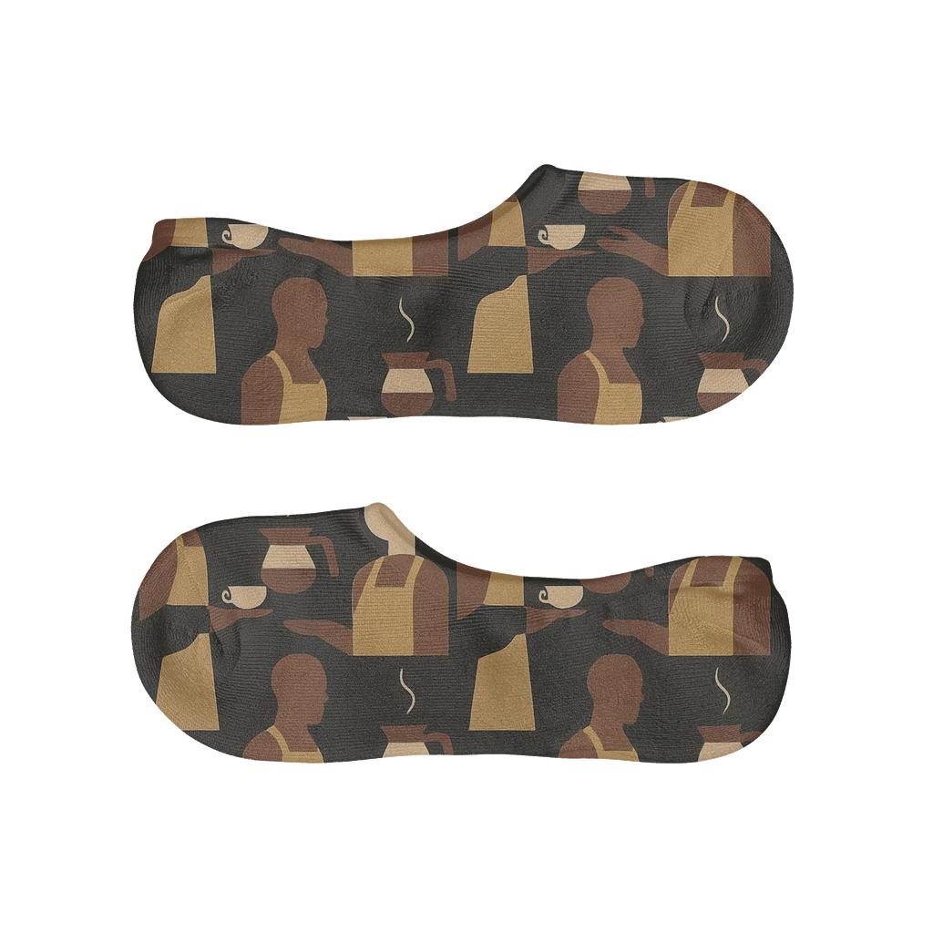 Coffee Service Tessellation Grid breathable seamless no-show sockscustom no-show socks