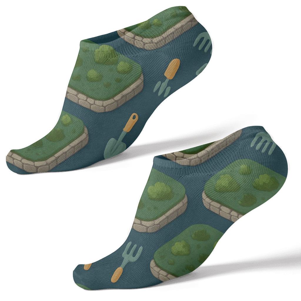 Mossy Terrace Tool Tessellation designer print ankle socks