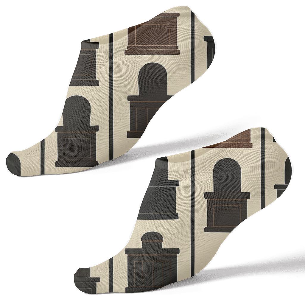 Charcoal Bench Chamber Stripe designer print ankle socks