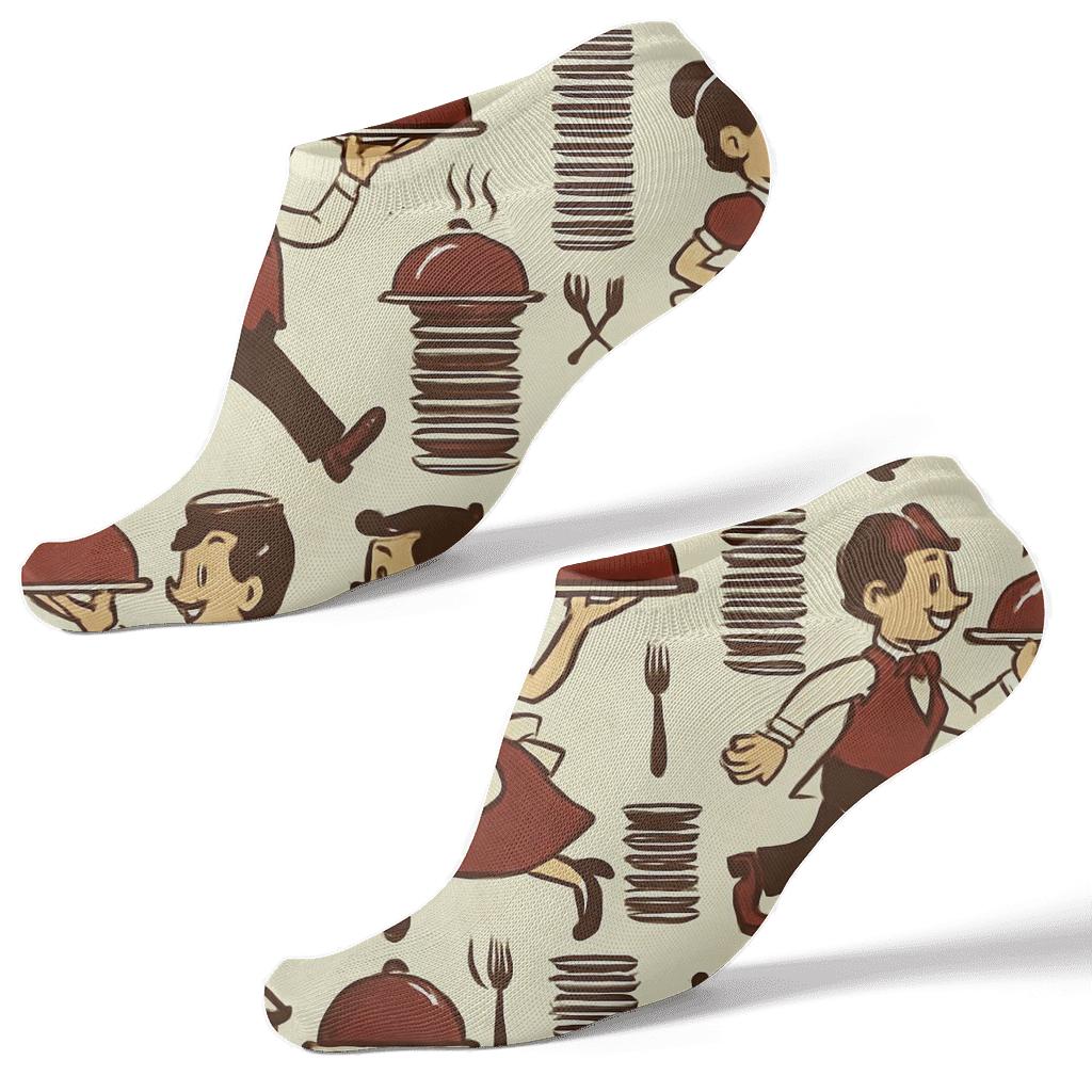 Crimson Waitstaff Parade Bands designer print ankle socks