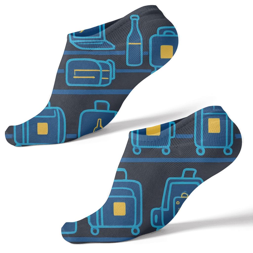 X Ray Luggage Flow Pattern personalized ankle socks