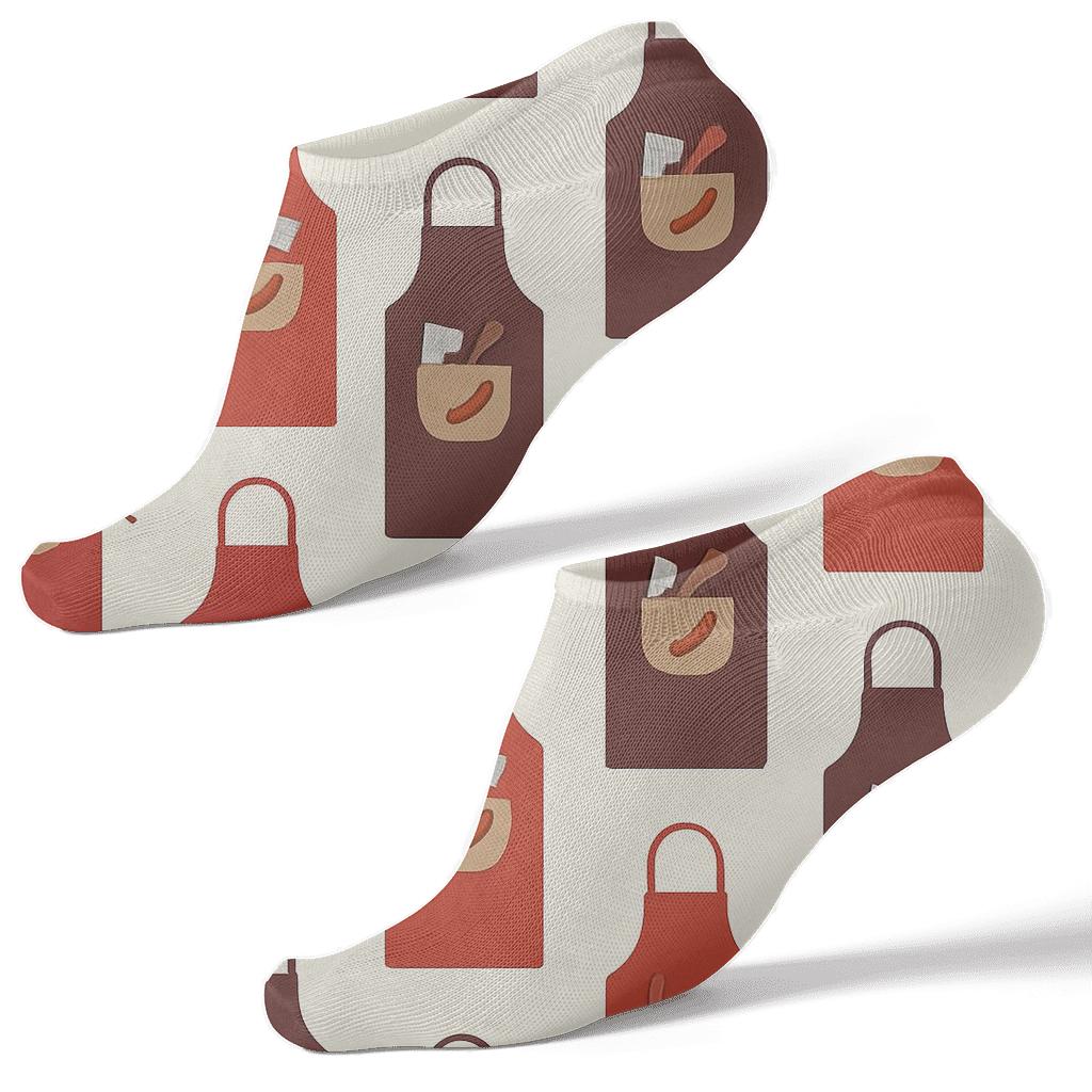 Butcher Apron Parade Stripe On Butcher Paper White stylish athletic ankle socks