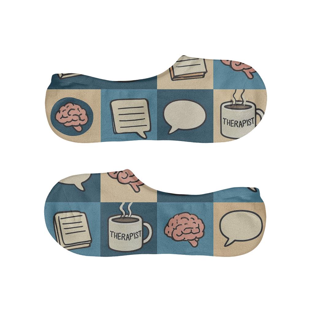 Cognitive Coffee Break Checkerboard trendy no-show sock styles