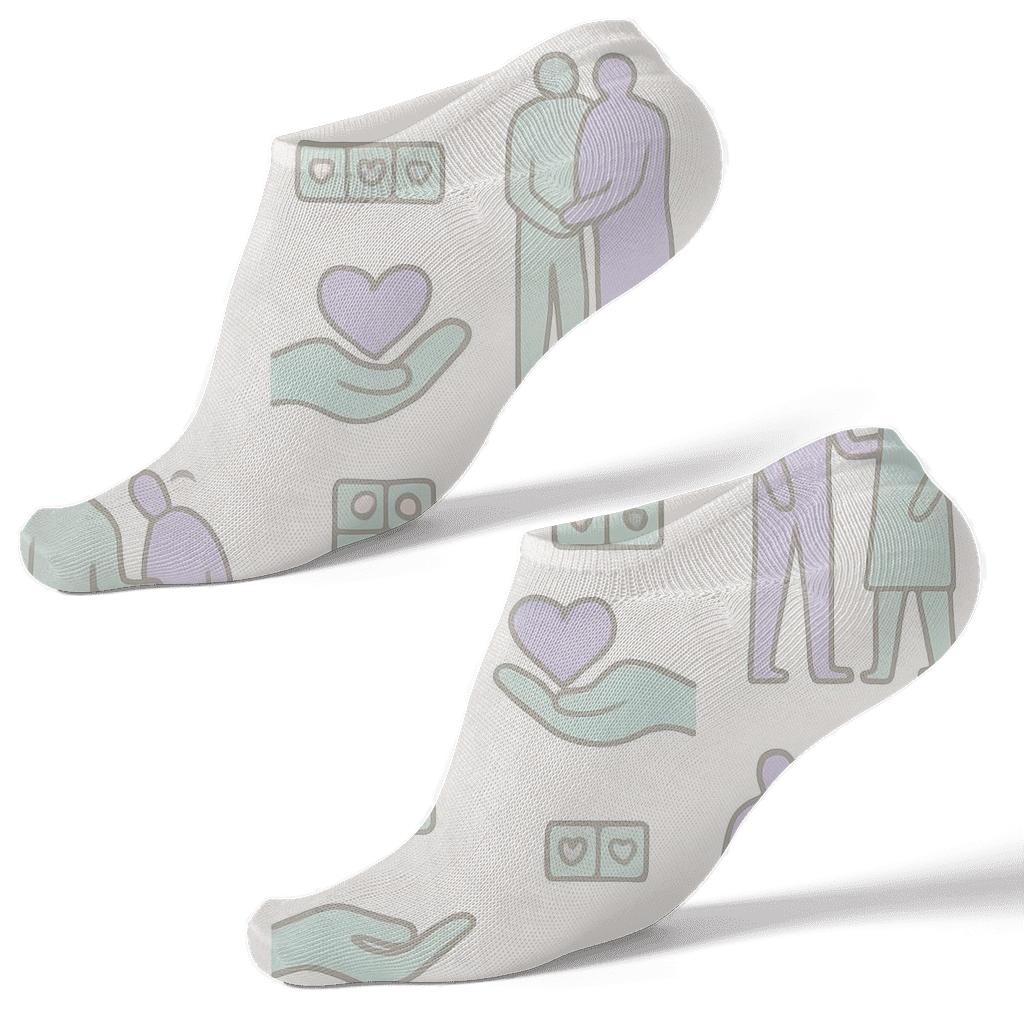 Lavender Corridor Caregiver Silhouette Stripes comfortable cotton ankle socks