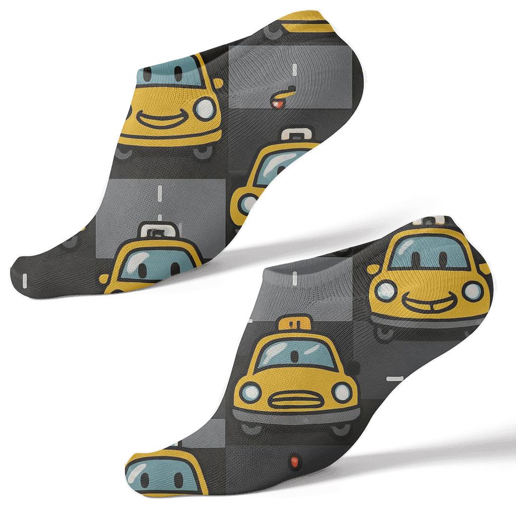 Checkerboard Taxi Parade Grid stylish athletic ankle socks