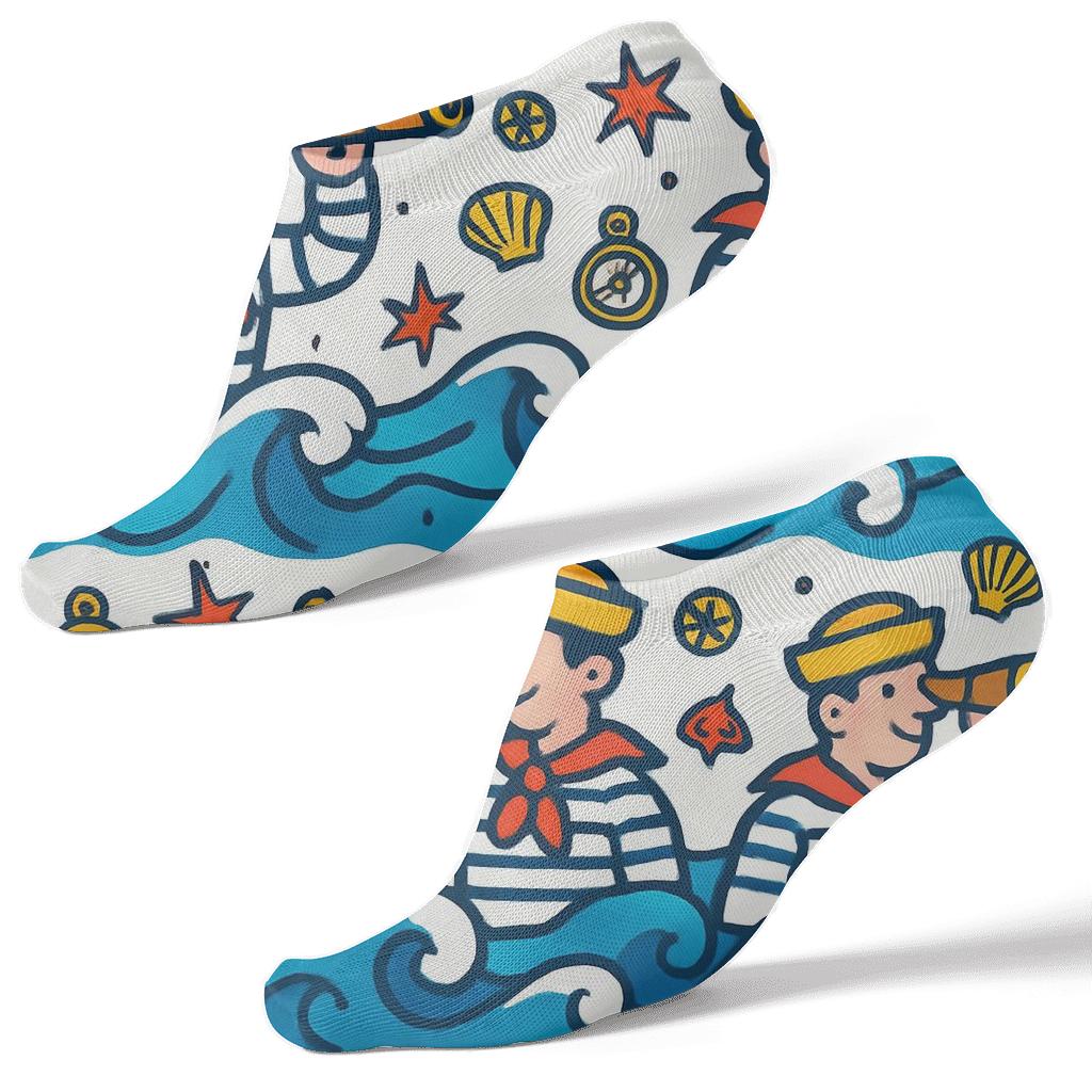 Telescopes And Tidal Waves Cartoon Parade stylish athletic ankle socks