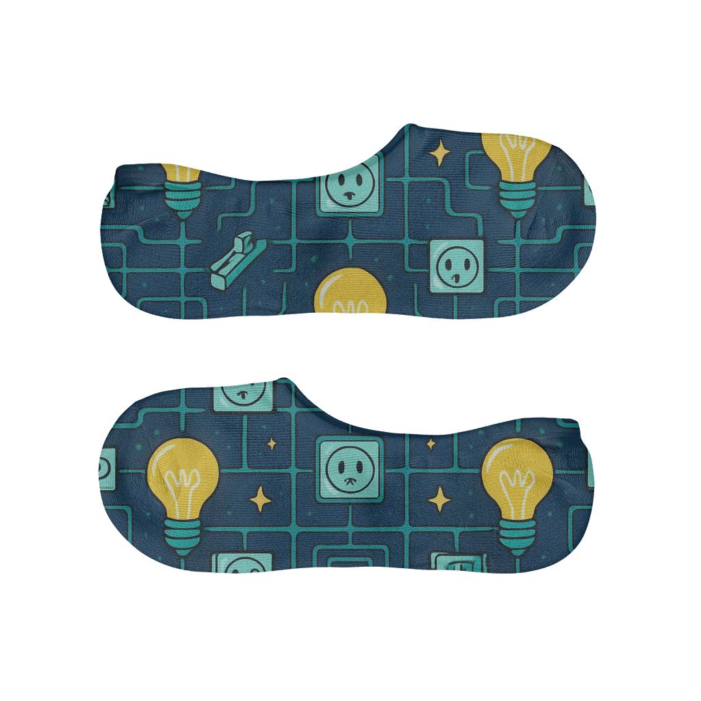 Electrician Circuit Galaxy Grid trendy no-show sock styles