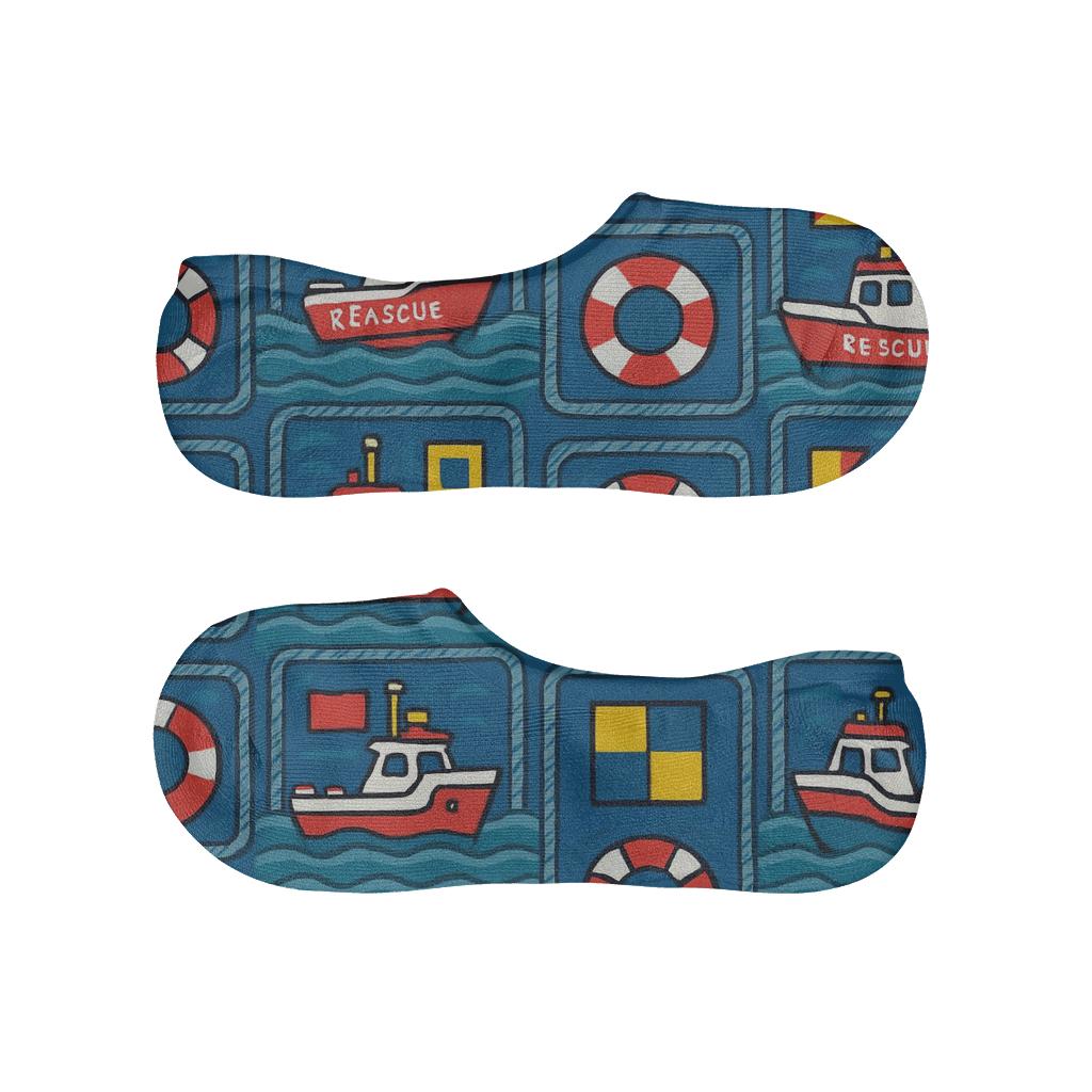 Coast Guard Officer Rescue Fleet Grid low cut no-show socks