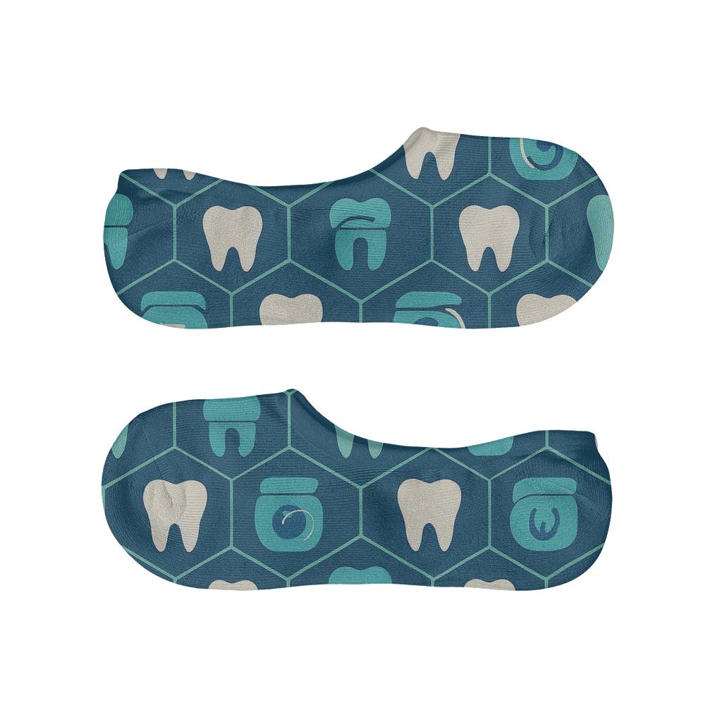 Crown And Floss Tessellation Dentist Edition soft cotton no-show socks