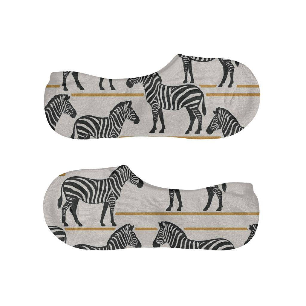 Golden Accent Zebra Silhouette Bands custom no-show socks