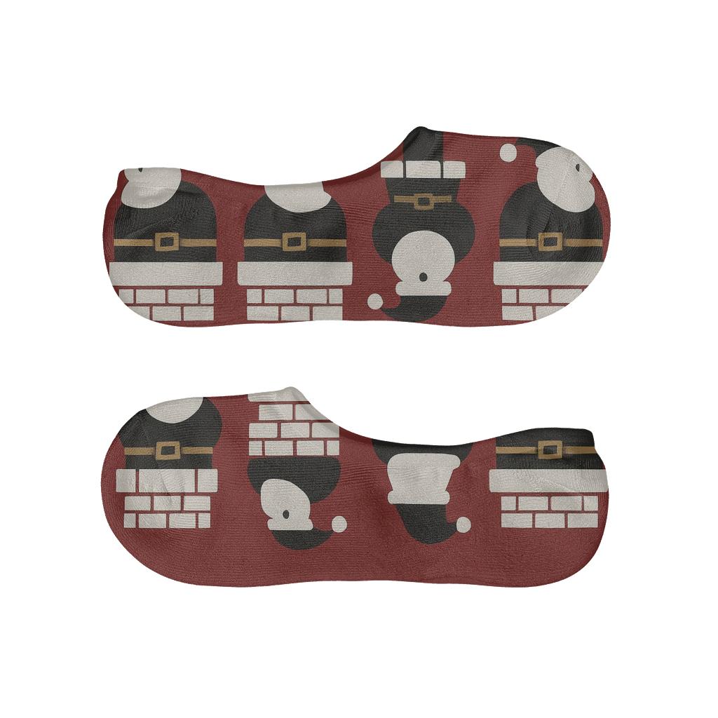 Chimney Row Santa Silhouette Border comfortable low-cut socks
