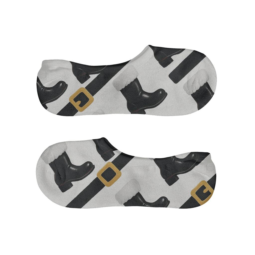Boots And Buckles In Motion Santa breathable seamless no-show sockscustom no-show socks