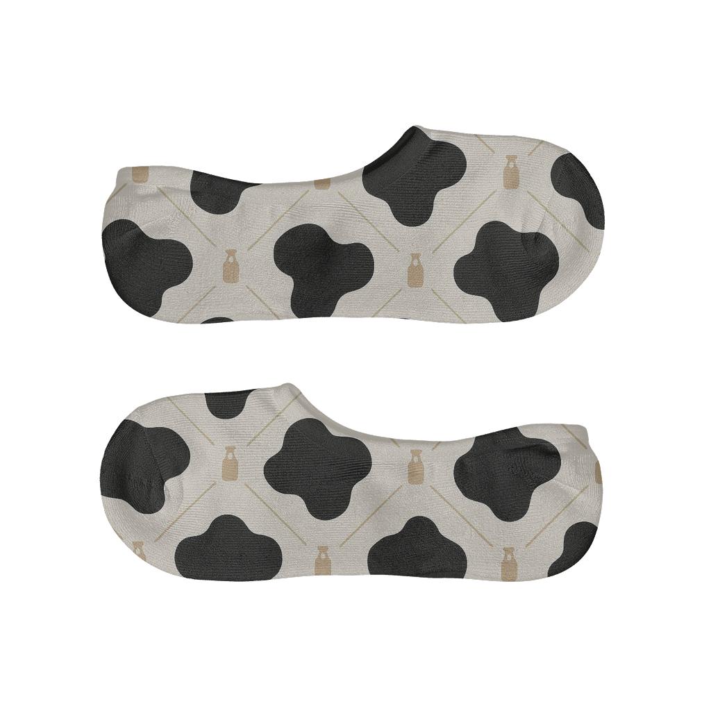 Milk Bottle Spot Lattice low cut no-show socks