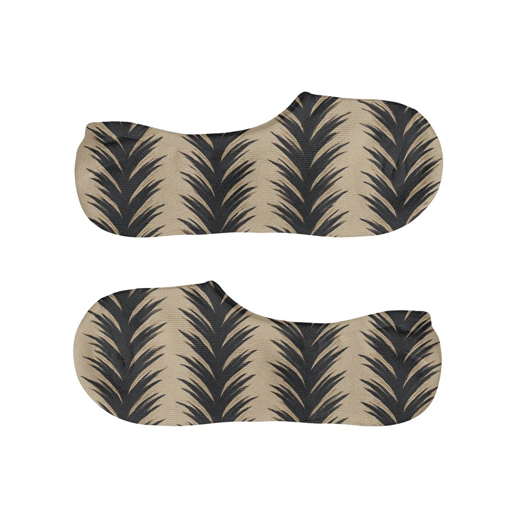 Zebra Mane Chevron Columns On Cream trendy no-show sock styles
