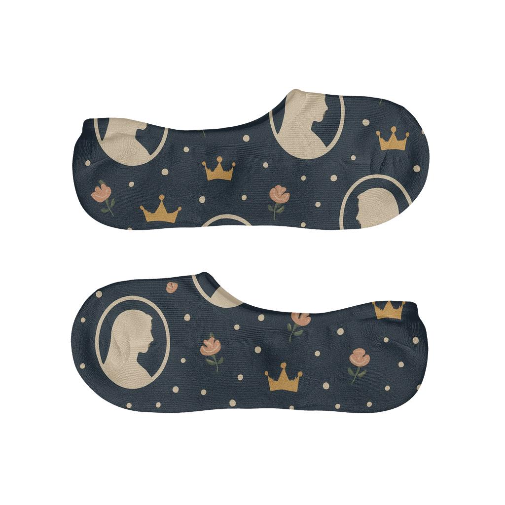 Golden Crown Scatter With Silhouette Mary Cameos trendy no-show sock styles