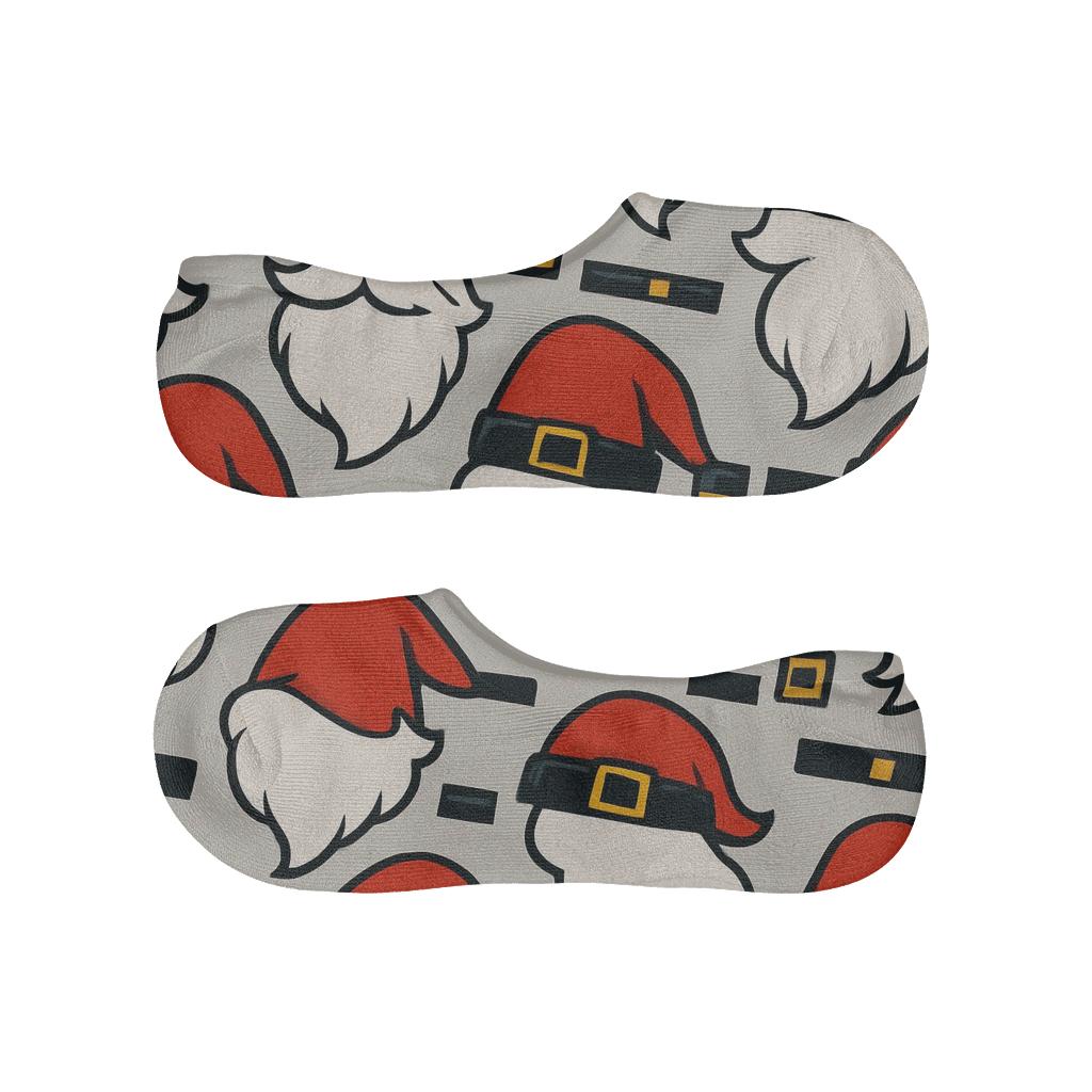 Beard And Hat Mosaic Sleeve Santa Edition designer print no-show socks