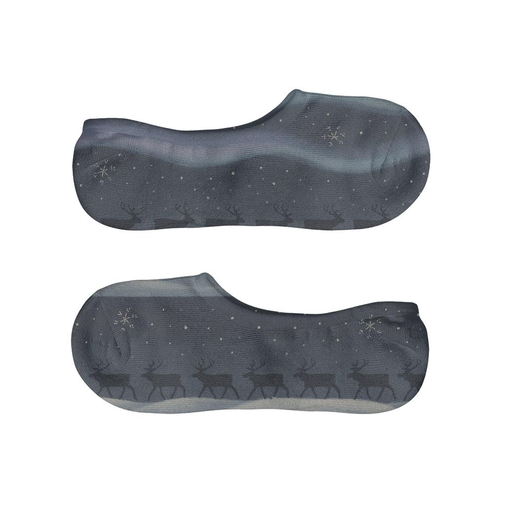 Nordic Night Sky Herd Reindeer Edition No Show Socks
