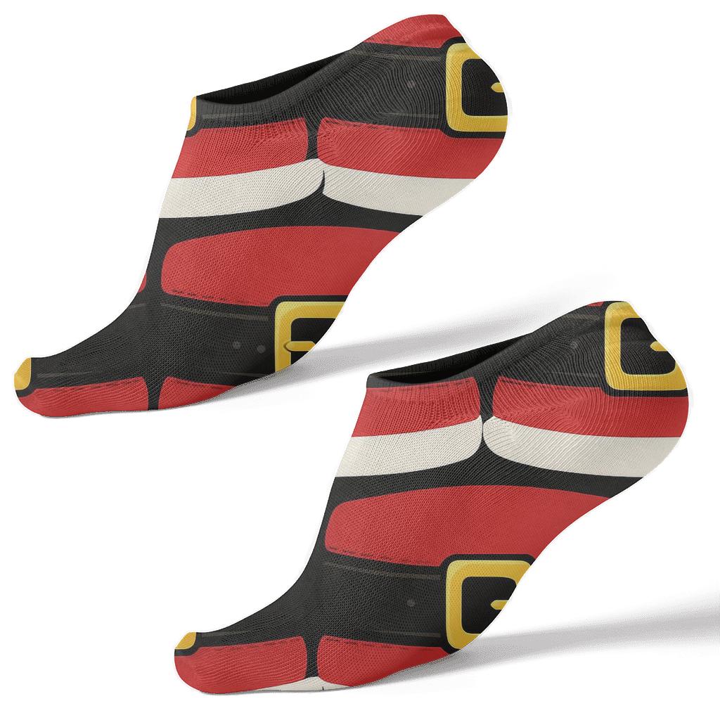 Santa Belt Buckle Parade Pattern custom ankle socks