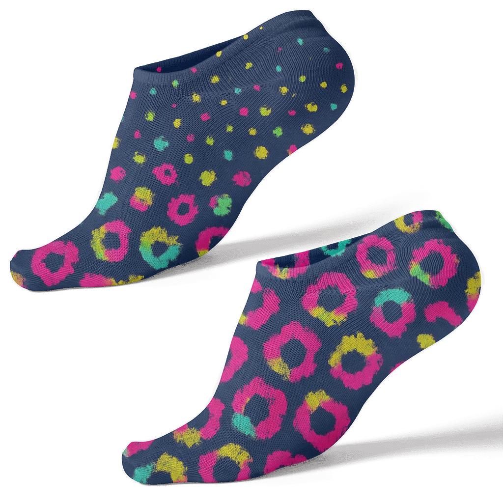 Neon Aurora Leopard Landscape Fade custom ankle socks