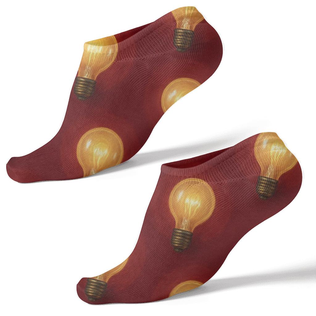 Golden Globe Lights With Cranberry Halo personalized ankle socks