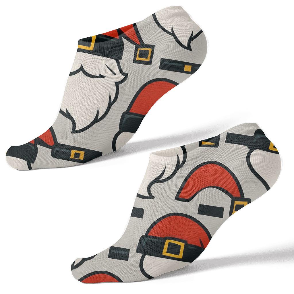 Beard And Hat Mosaic Sleeve Santa Edition custom ankle socks