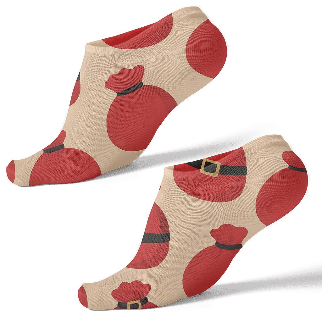Toy Sack Silhouette Pattern Santa Edition designer print ankle socks