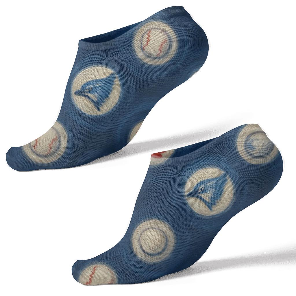Stadium Orbit Icons Pattern Blue Jays Edition designer print ankle socks