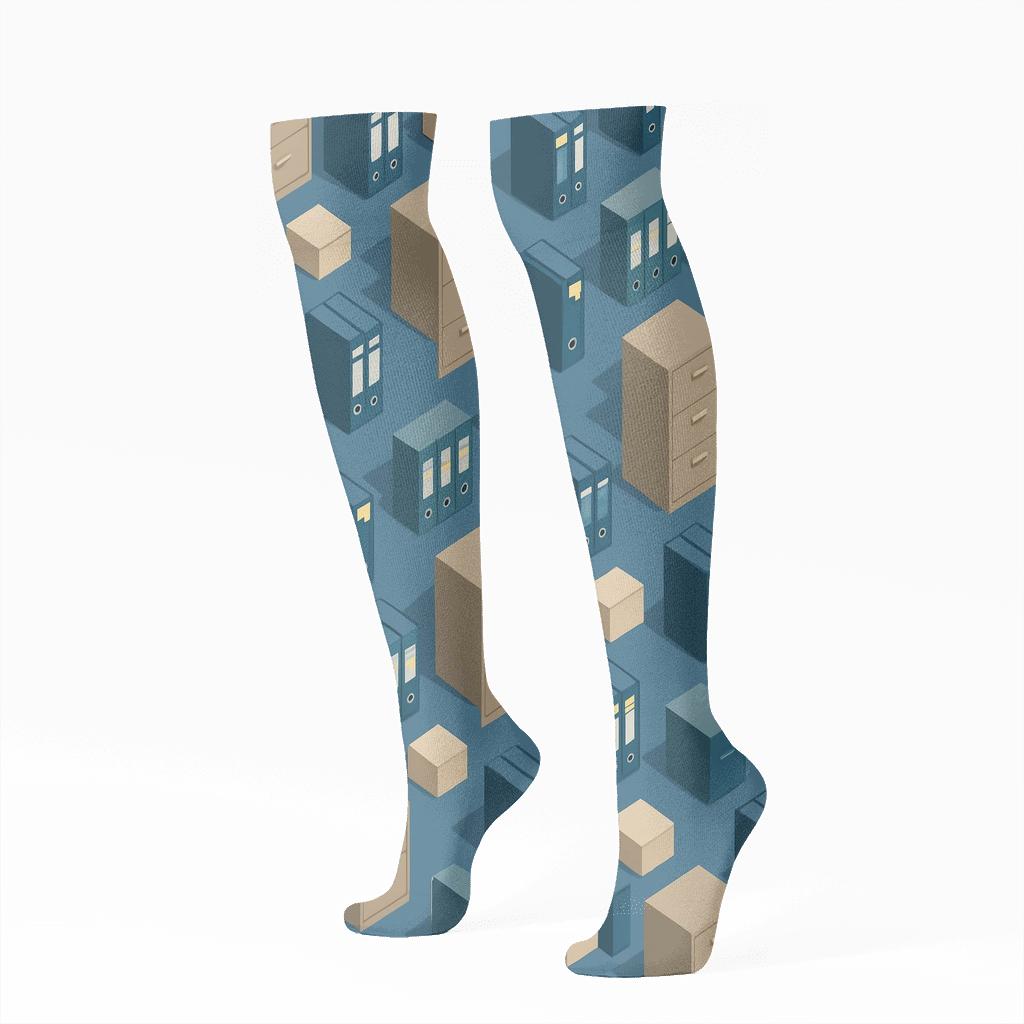 Tessellated Filing Cabinets Office Manager Edition soft everyday knee-high socks