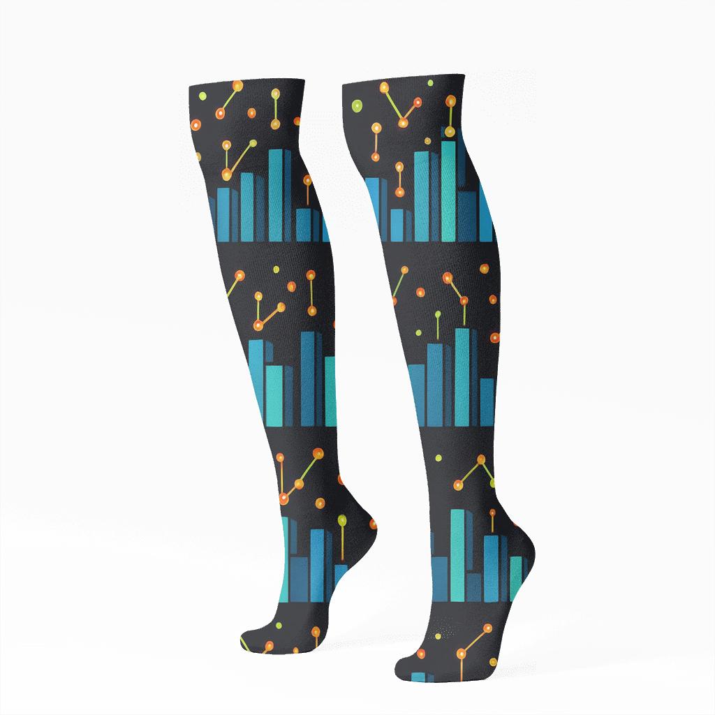 Data Analyst Starfield Skyline trendy patterned knee-high socks