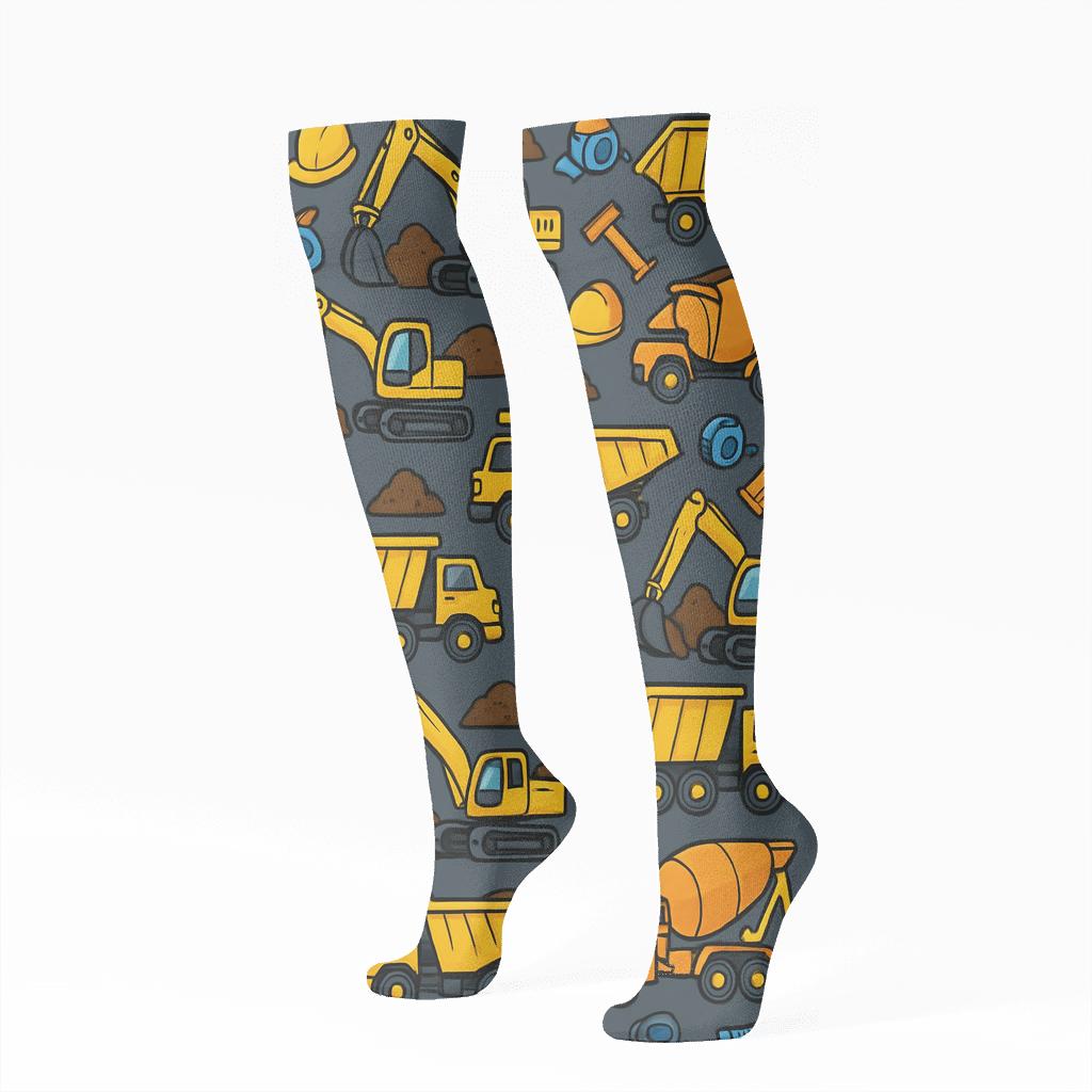 Site Equipment Parade Civil Engineer Edition stylish athletic knee-high socks