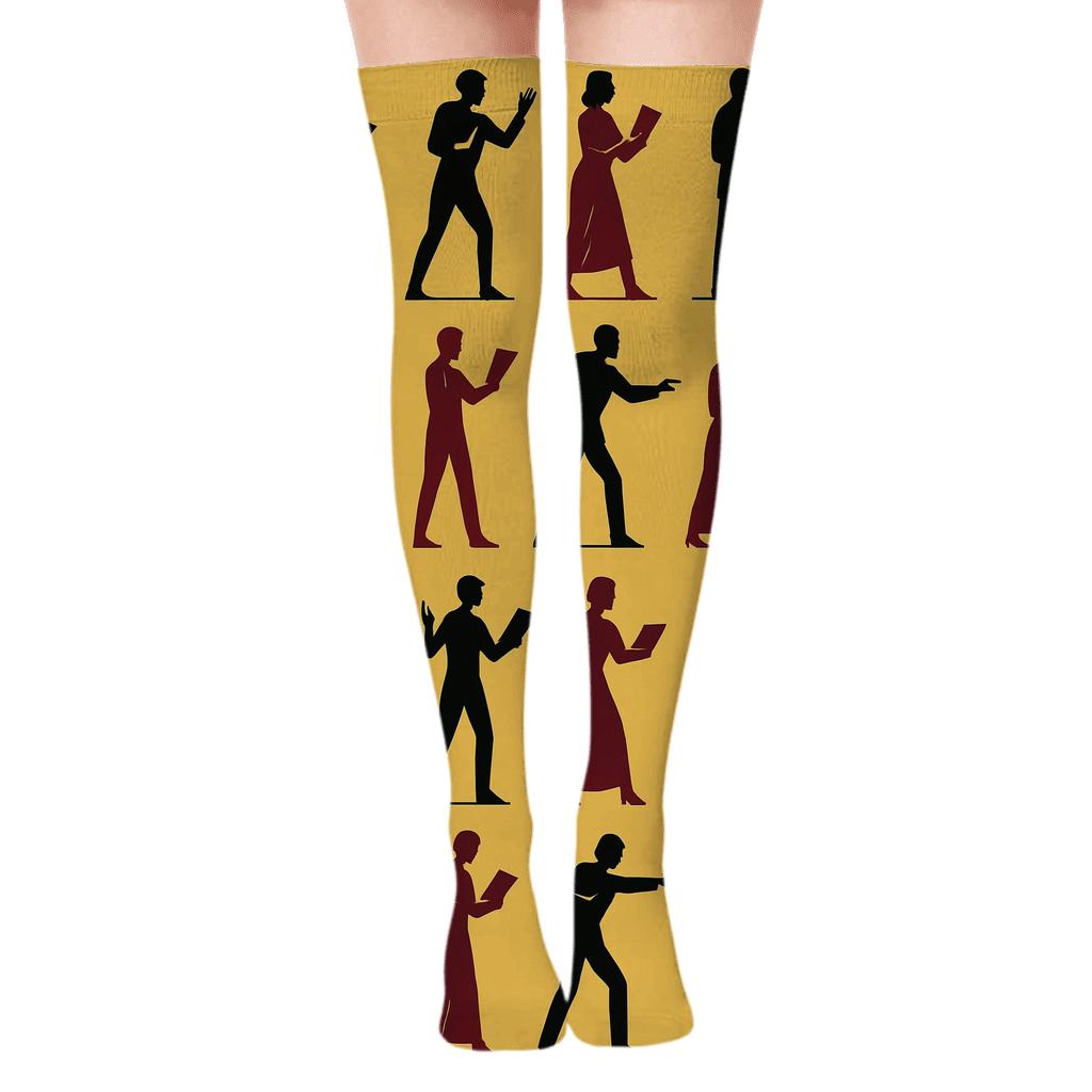 Stage Silhouette Actor-Pattern personalized over-the-knee socks