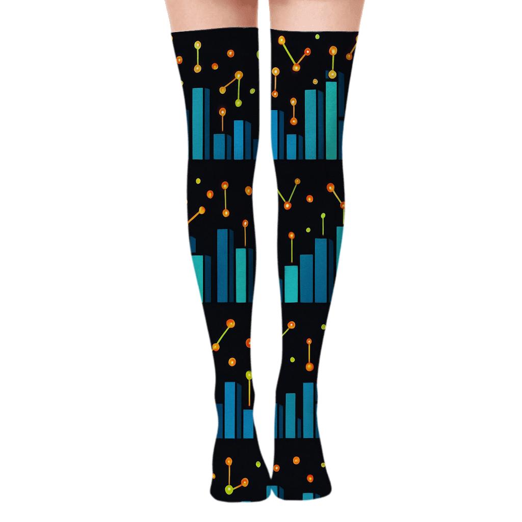 Data Analyst Starfield Skyline trendy patterned over-the-knee socks