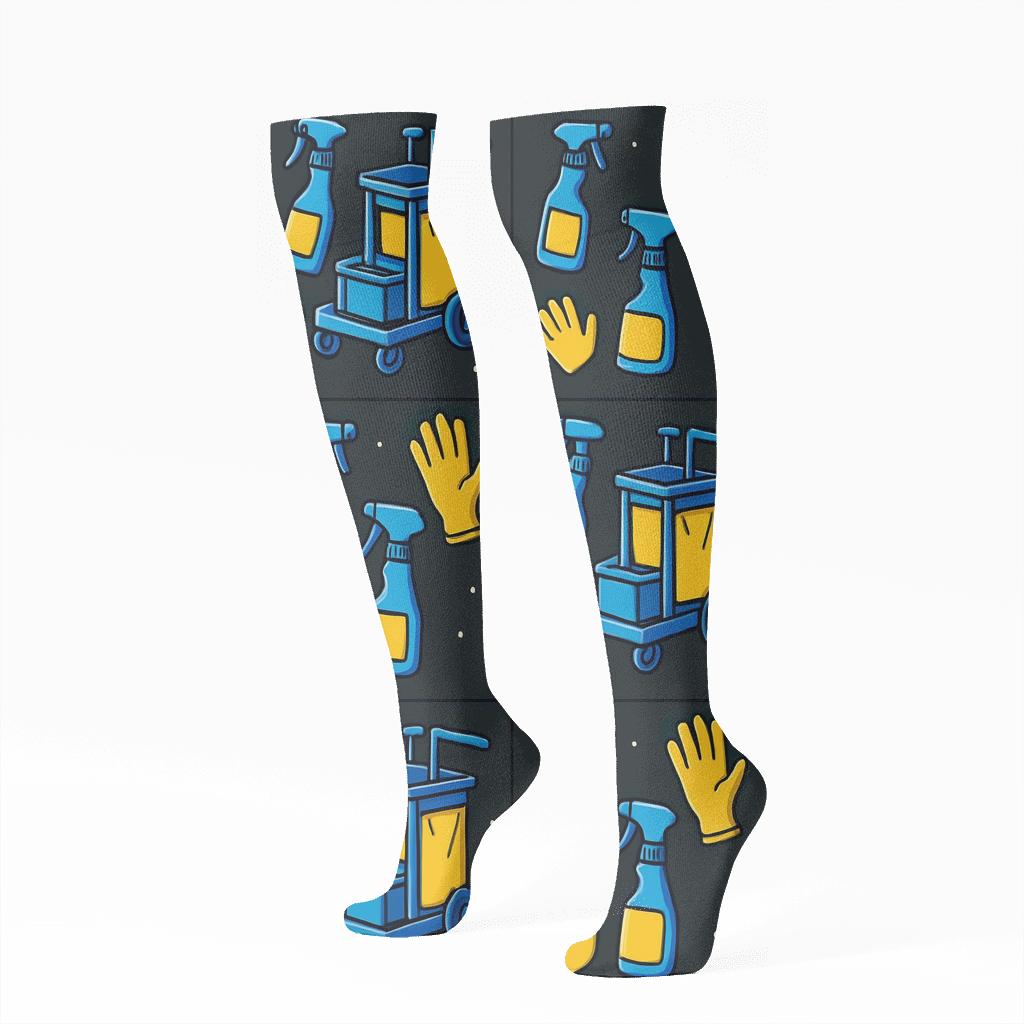 Nebula Grid Tools For Custodian Pattern personalized knee-high socks