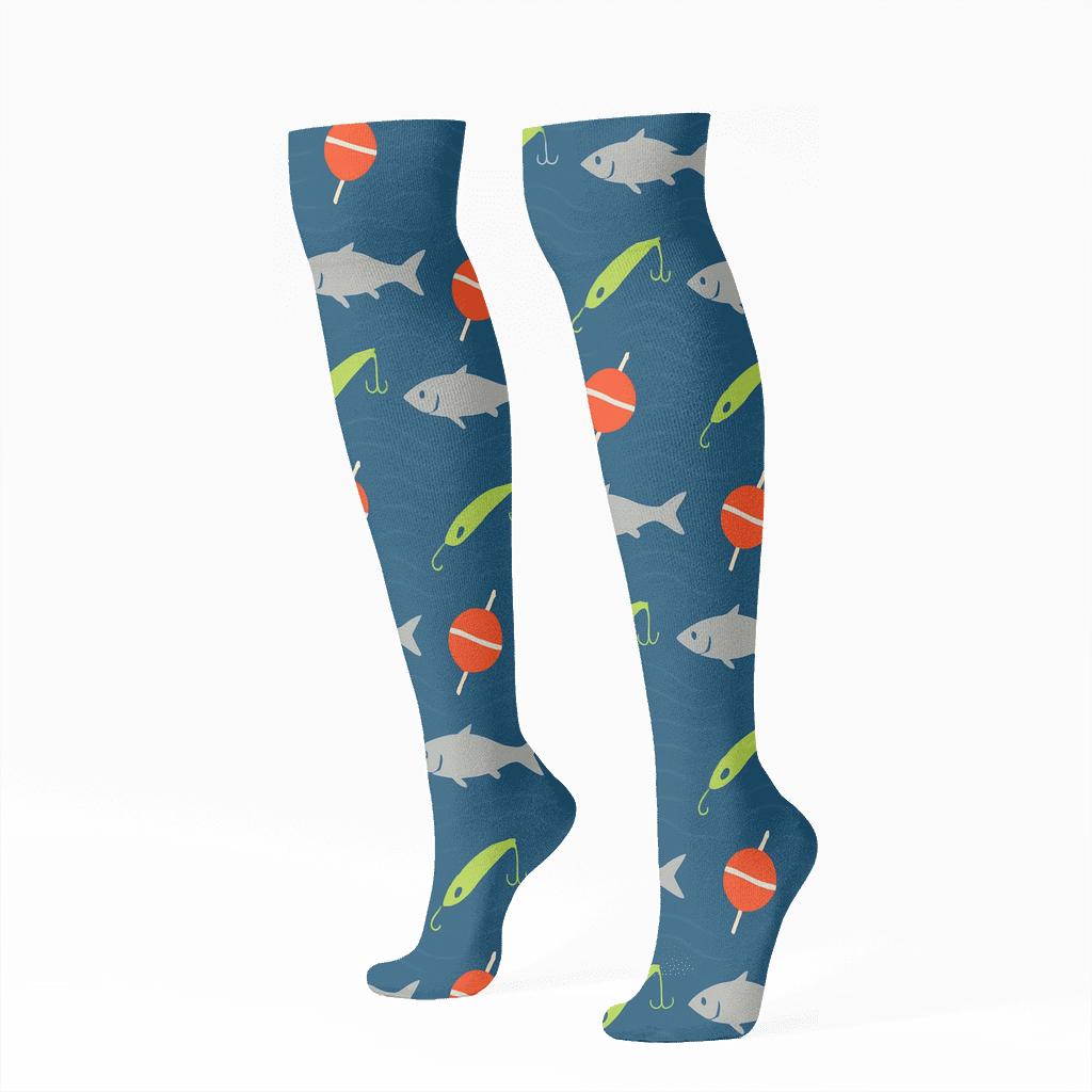 Fisher Tide Ripple Lure Pattern personalized knee-high socks
