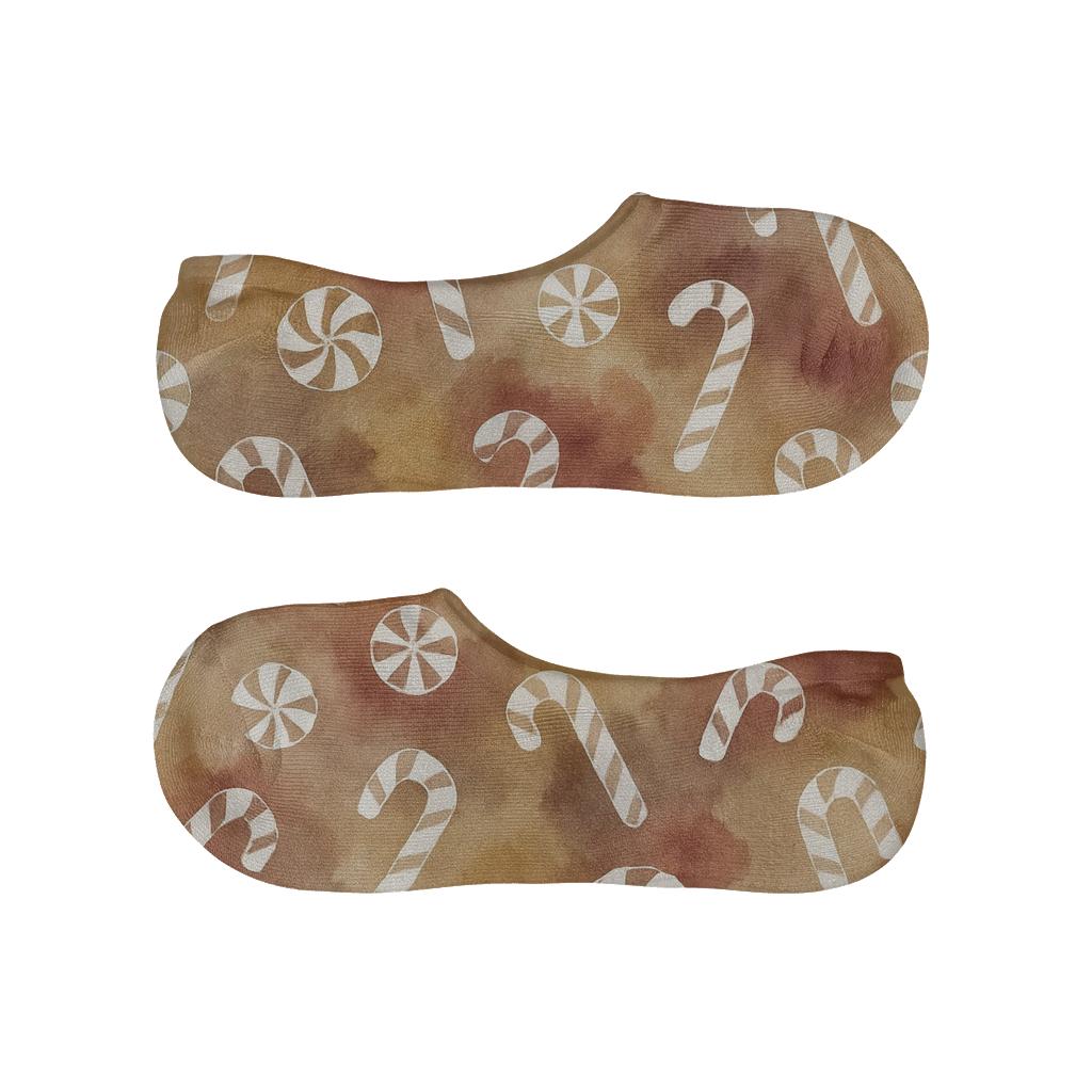 Crystalline Nebula With Candy Canes Silhouettes comfortable low-cut socks