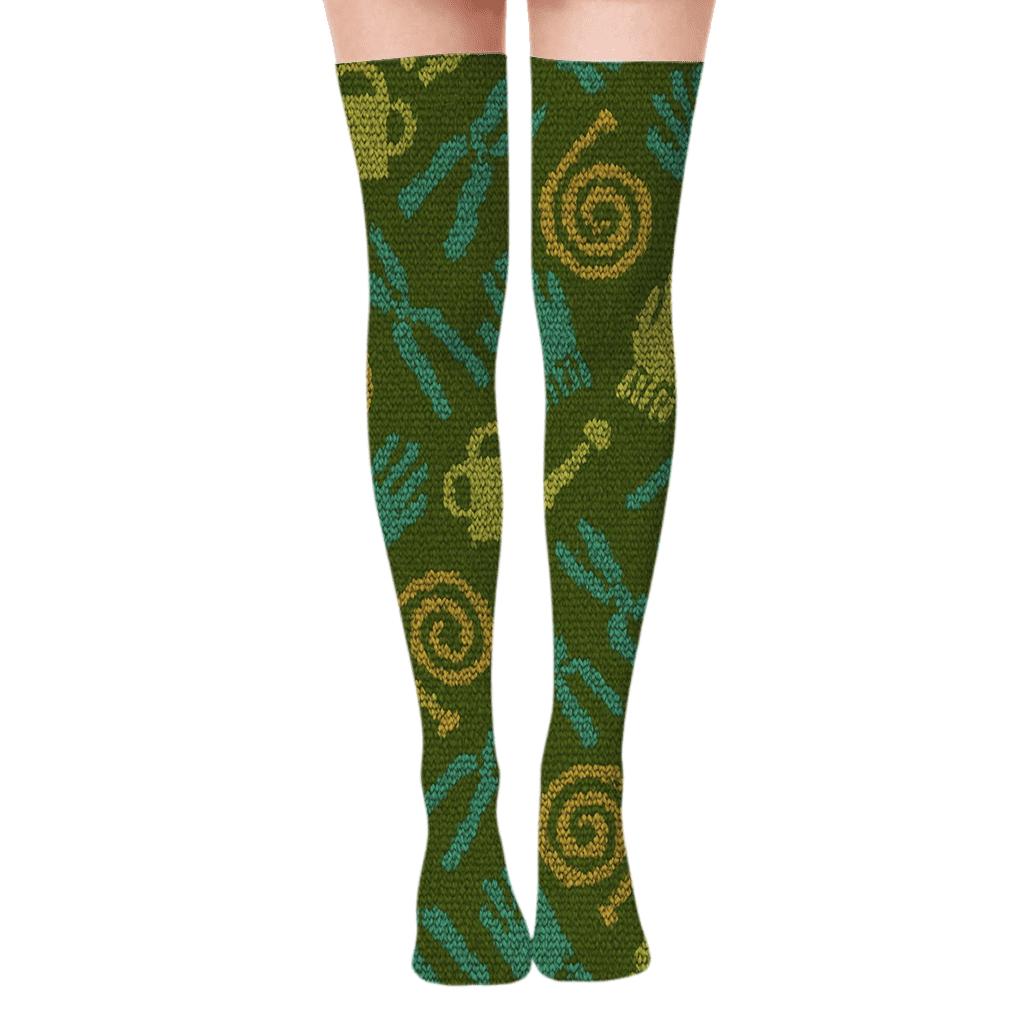 Celestial Tool Lattice Groundskeeper comfortable cotton over-the-knee socks