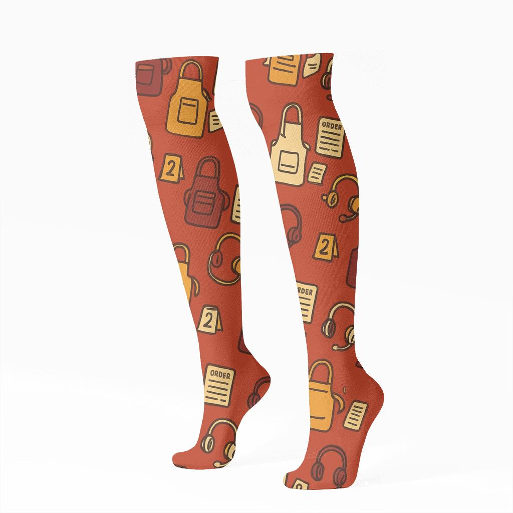 Apron Icons In Control For Restaurant Manager Team personalized knee-high socks