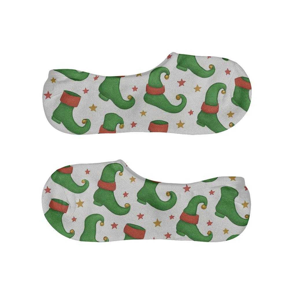 Playful Elf Holiday Footsteps Trail comfortable low-cut socks