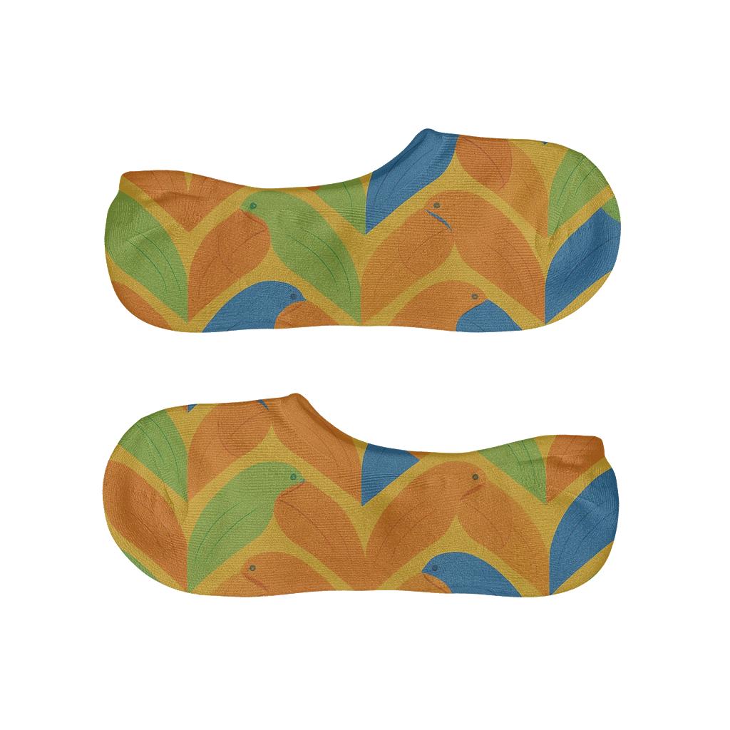 Parrot Beak Chevron On Citrus Yellow trendy no-show sock styles