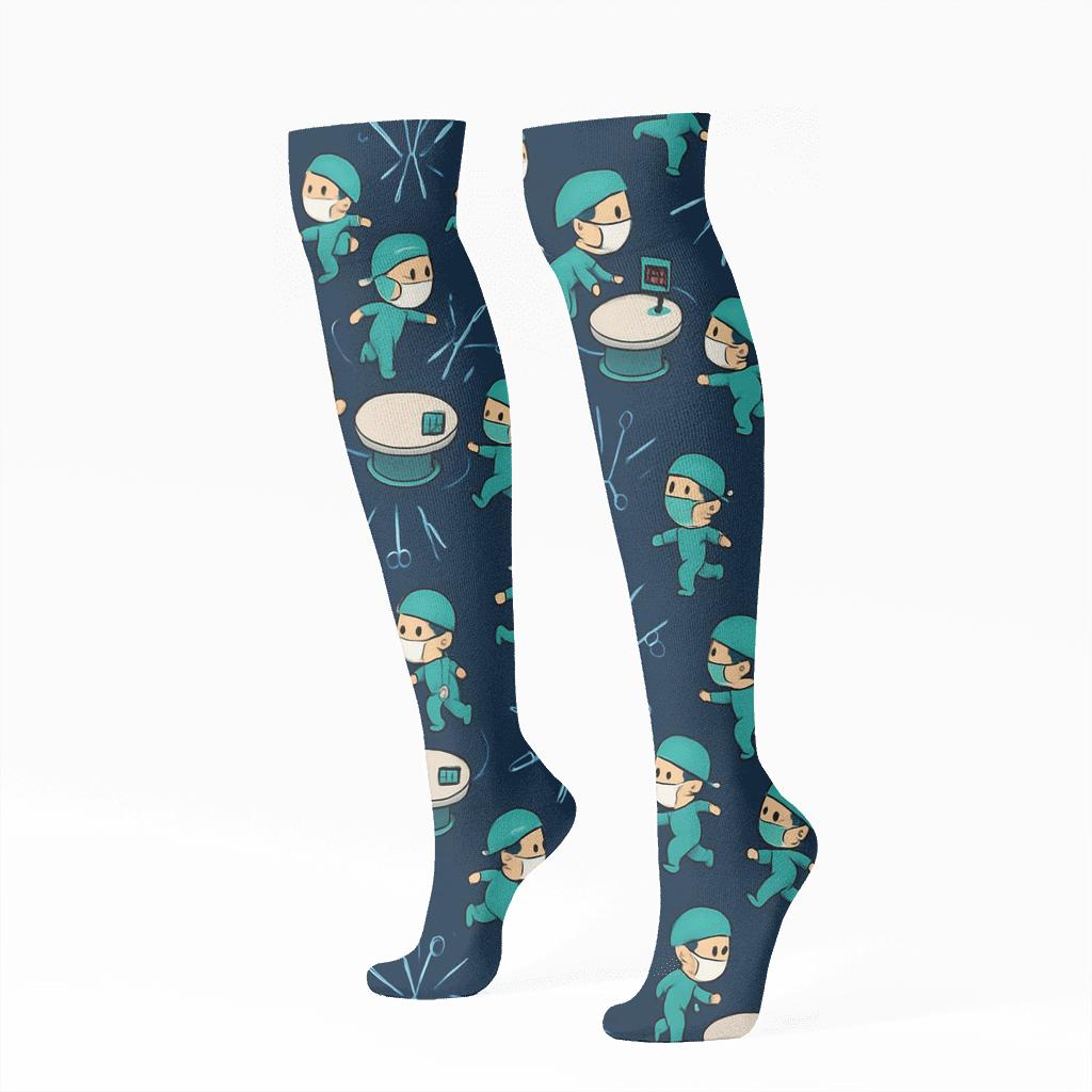 Surgeon Night Shift Constellation trendy patterned knee-high socks