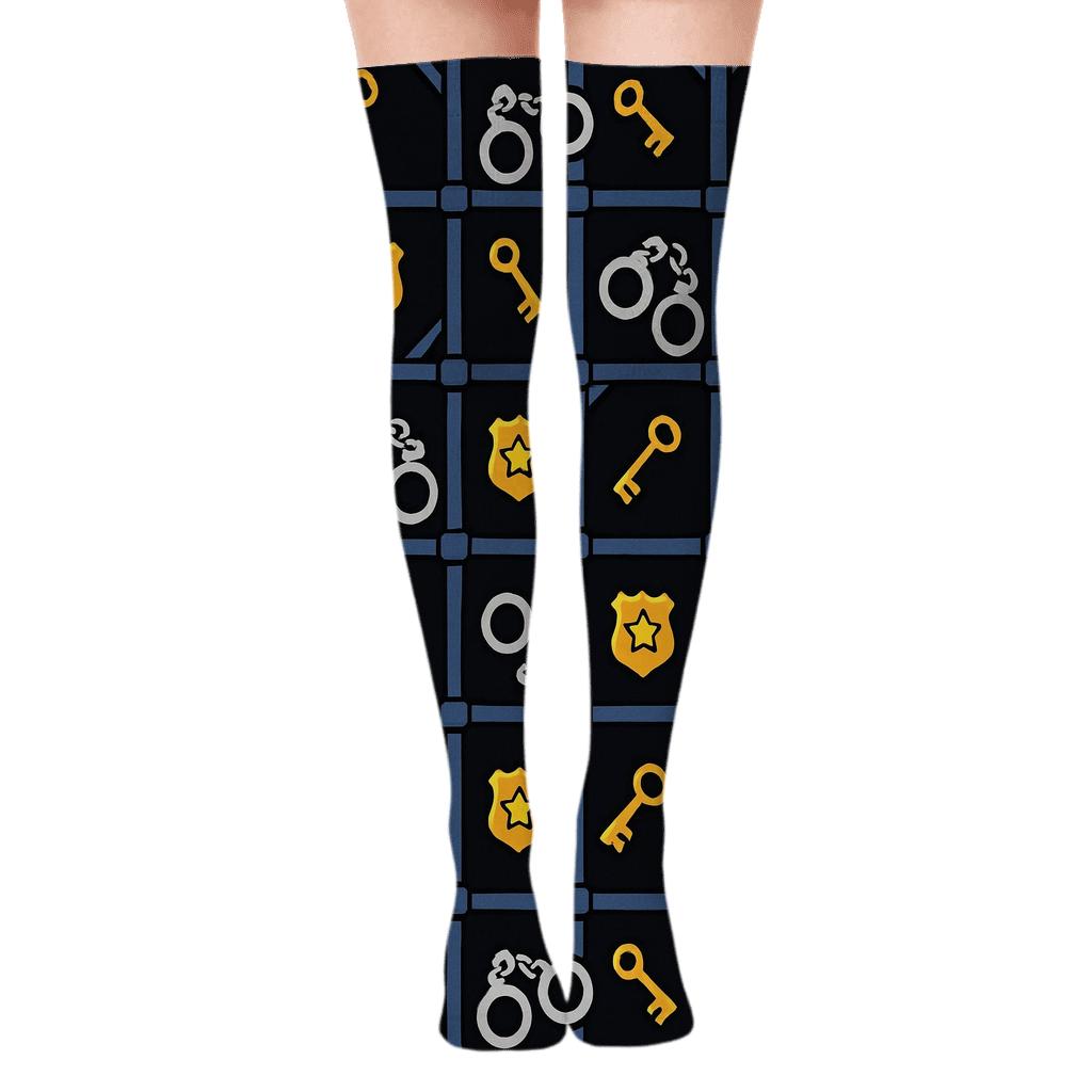 Constellation Bars With Prison Officer Motifs personalized over-the-knee socks