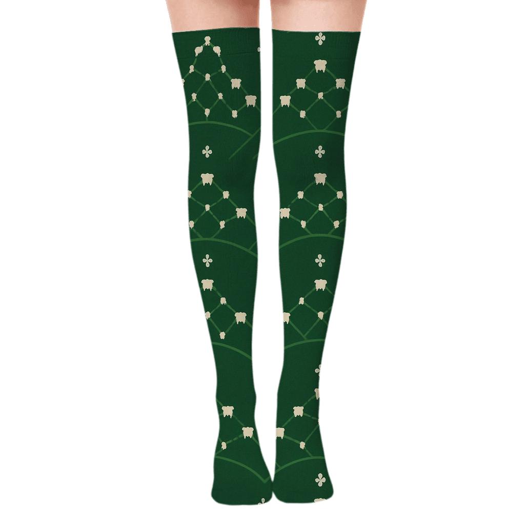 Sheep Meadow Constellation Pattern premium cozy over-the-knee socks