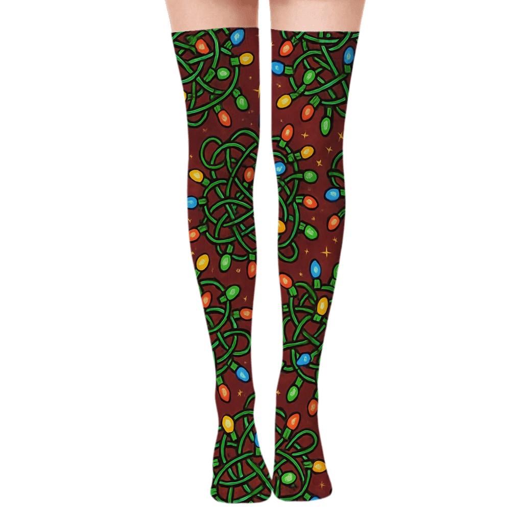 Tangled Multicolor Cord Galaxy stylish fashion over-the-knee socks