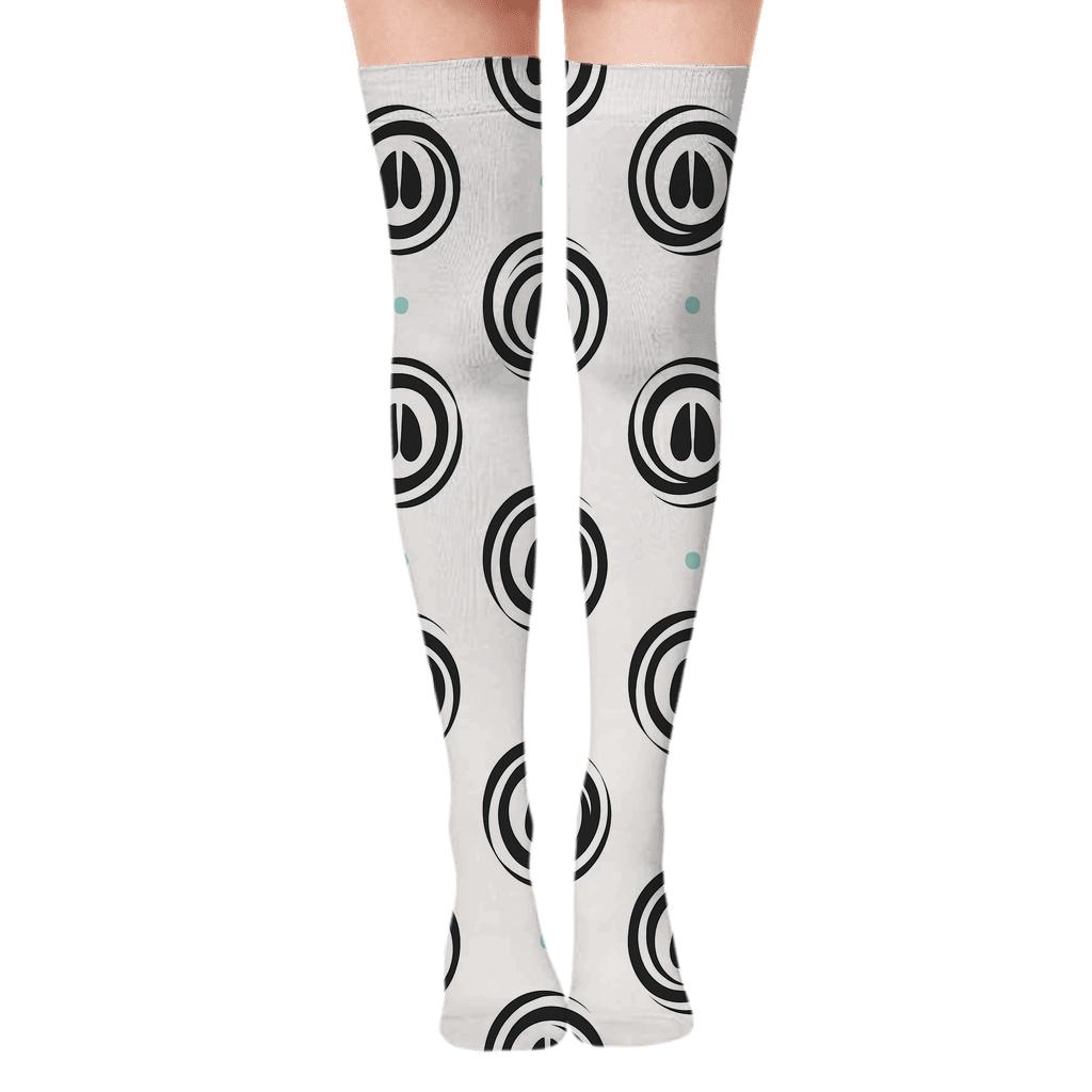 Hoof Print Stripe Orbit Grid custom over-the-knee socks