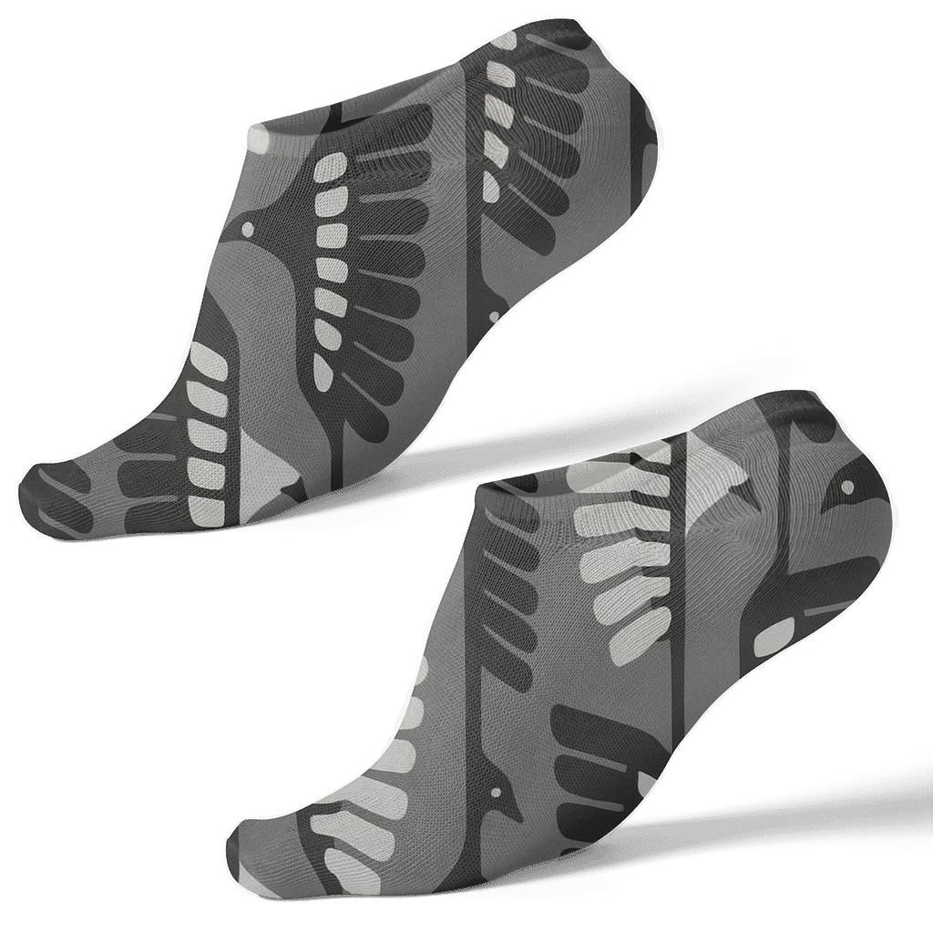 Magpie Wing Stripe Ladder On Slate Gray comfortable cotton ankle socks