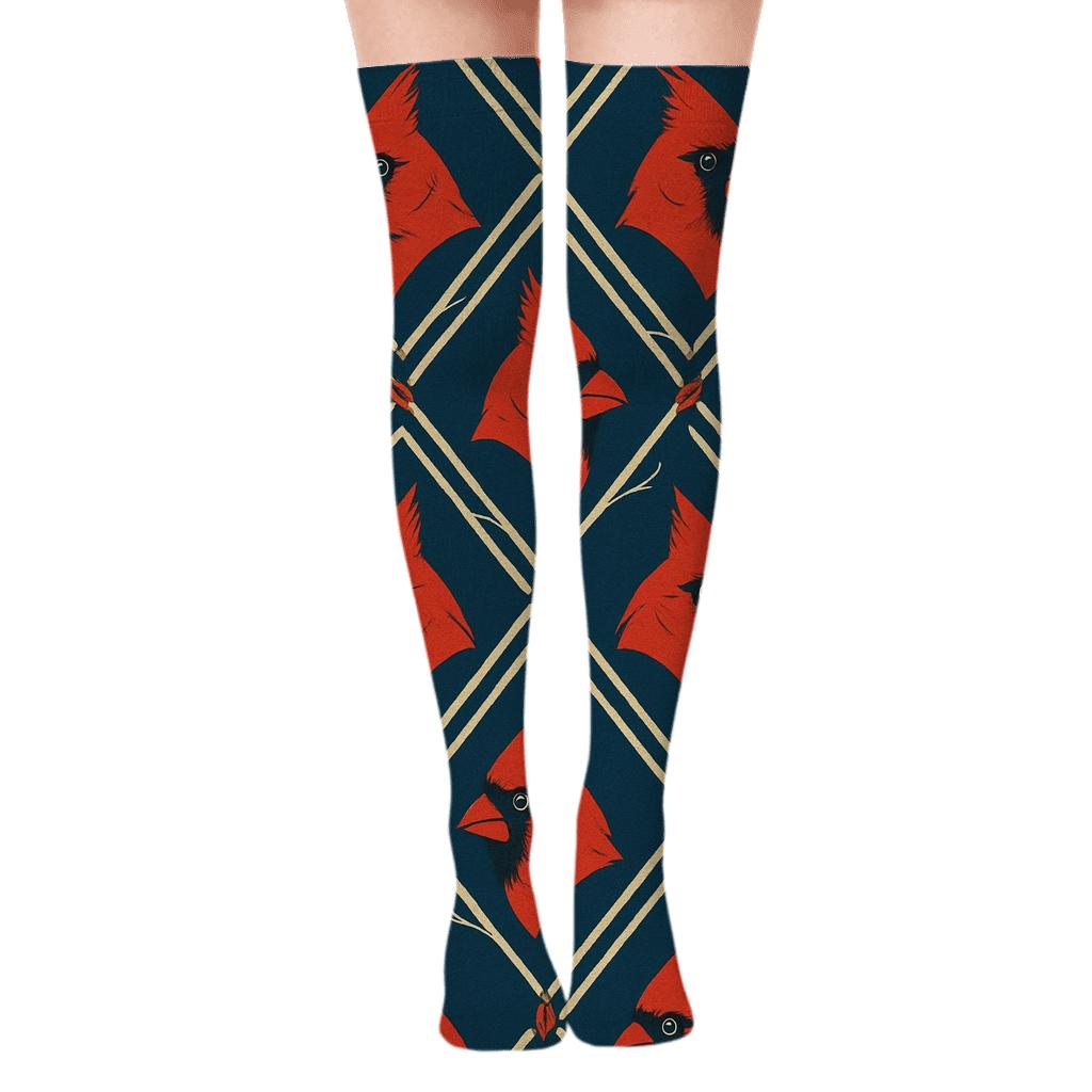 Cardinal Crest Diamond Medley On Midnight Blue soft everyday over-the-knee socks
