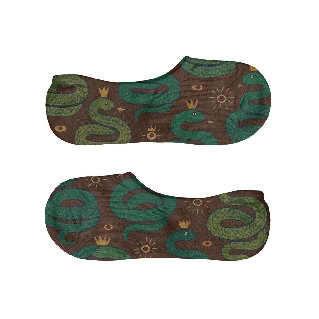 Snake Crown Mirage Pattern anti-slip no-show socks