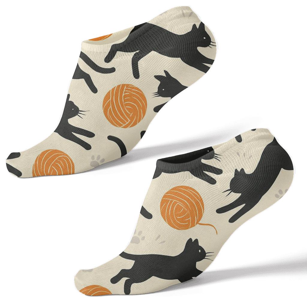 Cat Silhouette Yarn Cascade custom ankle socks
