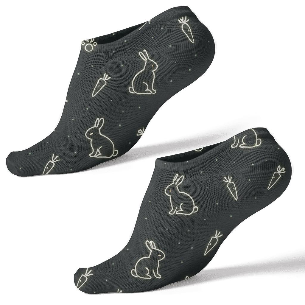 Moonlit Burrow Constellation With Rabbit Motifs custom ankle socks