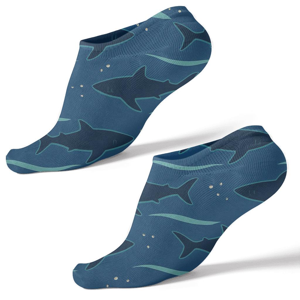 Shark Tidal Mirage Pattern Grid stylish athletic ankle socks